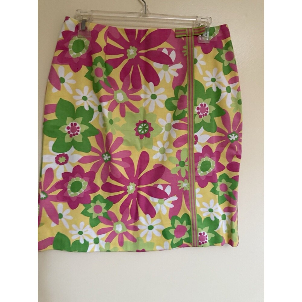 Bamboo Traders Floral Print Skirt with Side Bow Size 8